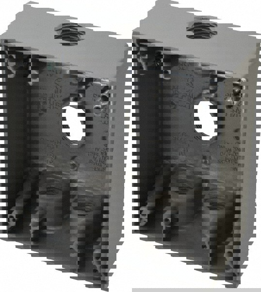 Electrical Outlet Box: Aluminum, Rectangle, 4-9/16